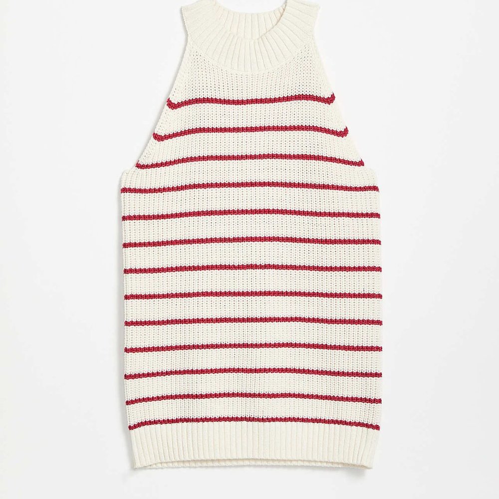 Loft Shimmer Stripe Stitchy Halter Sweater